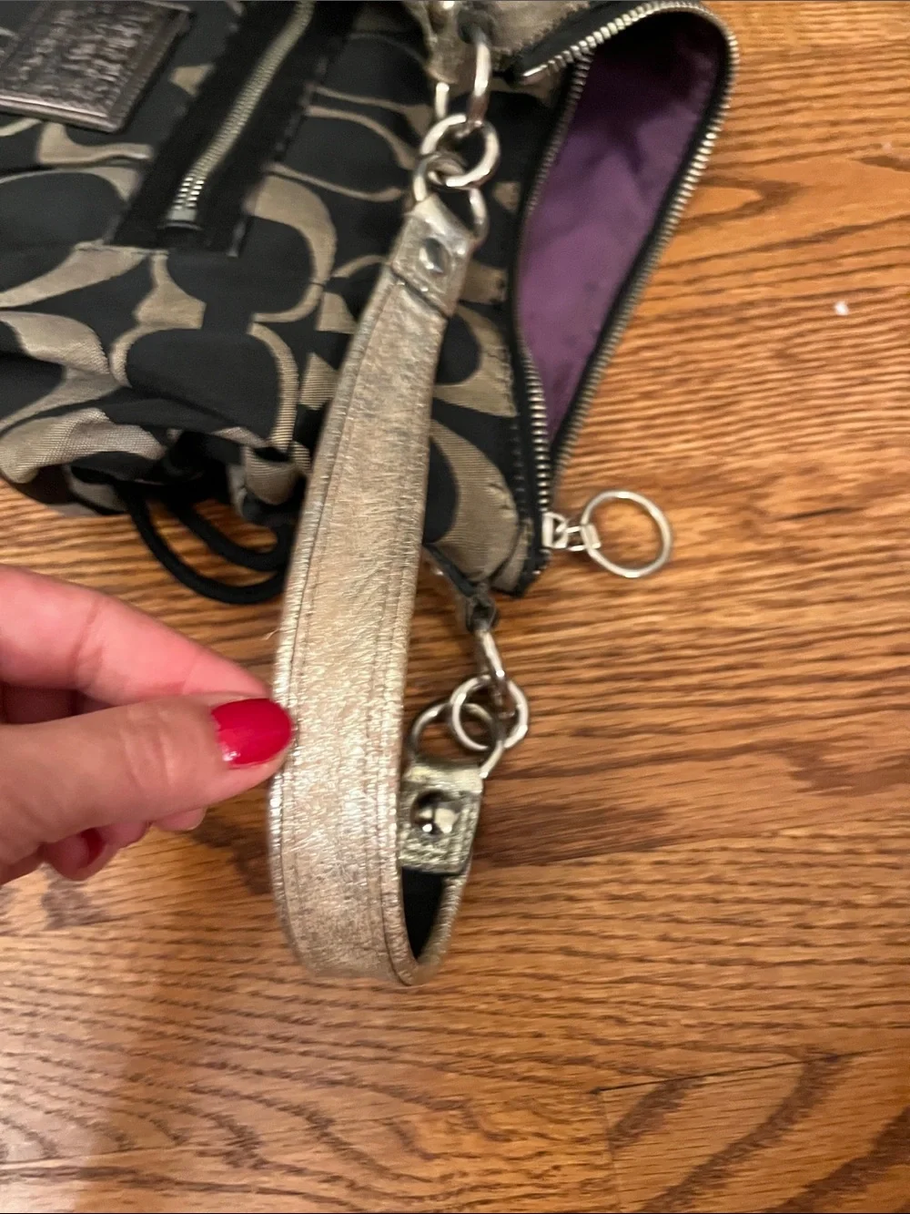 Coach Vintage Poppy Signature C Hobo Bag Black Silver FUC #F15319